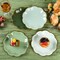 Summer Sage Green Party Plates Gradient Green Dessert Paper Plates 7inch Gold Foil Scalloped Edge Disposable Cake Plates (24, Sage Green)